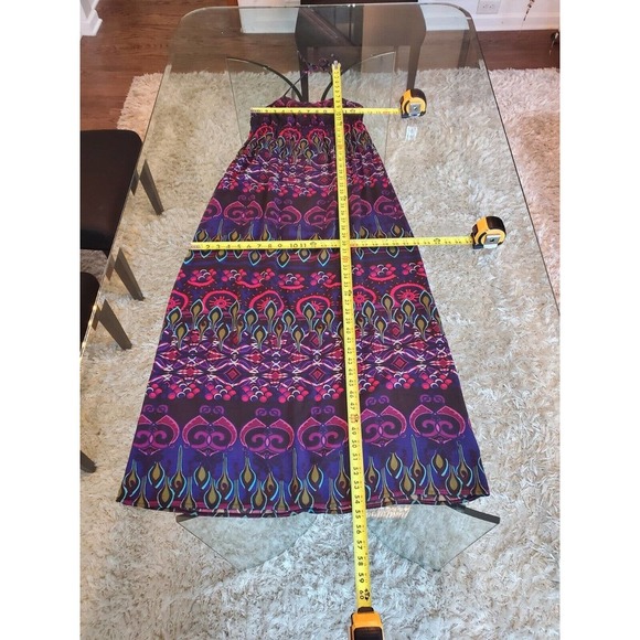 Xhilaration Women's Multicolor Rayon Halter Neck Sleeveless Long Maxi Dress XS - Picture 9 of 11